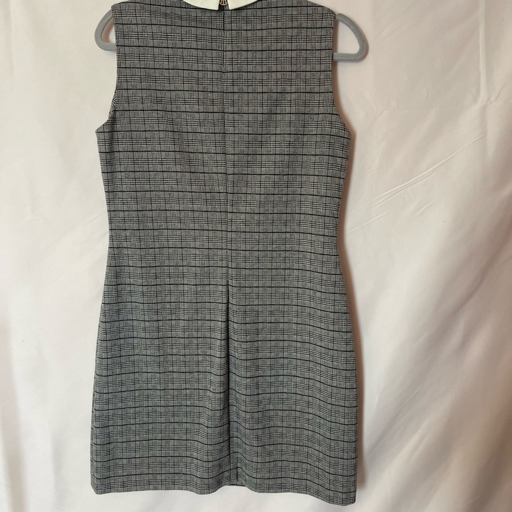 Tommy Hilfiger Sleeveless Gray Plaid Dress with White Peter Pan Collar - Picture 2 of 3